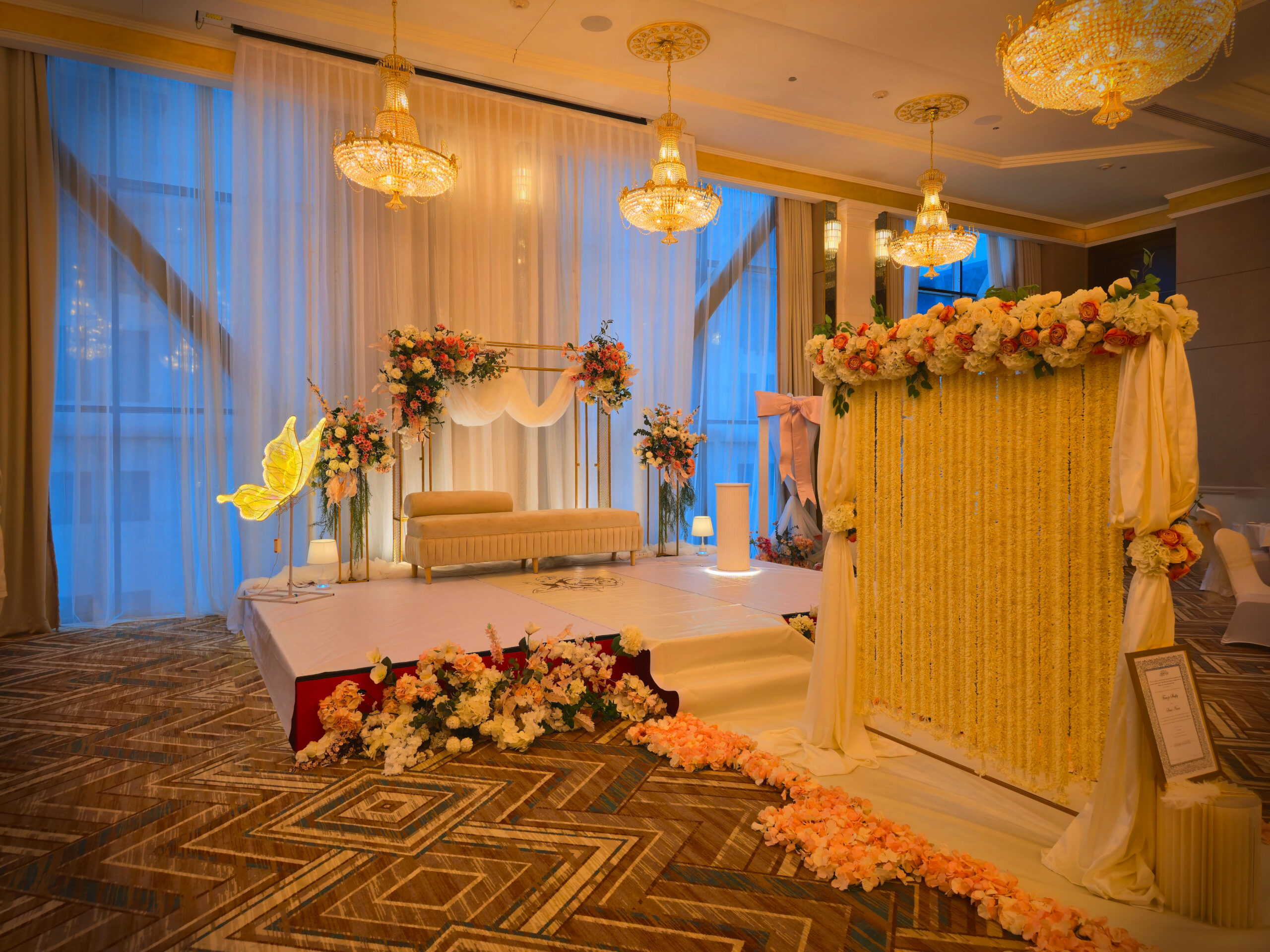 Grand wedding ballroom in Madinah for families traveling from Khaybar